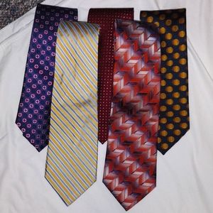 Stafford 100% silk Men's Neck Ties Lot of 5 ties